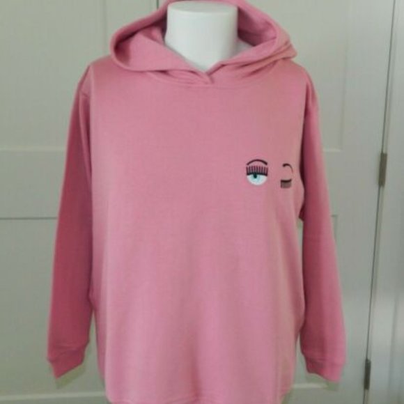 NWT Chiara Ferragni Women Wink Patch Diana Hoodie Sweatshirt sz XS oversized - Picture 3 of 6